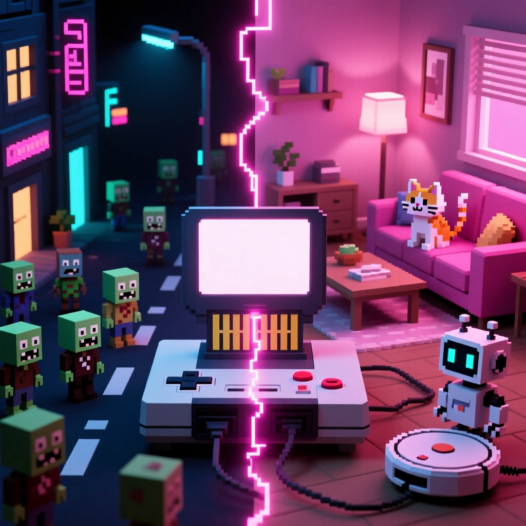 Cat vs robot vacuum theme direction